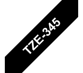 Brother TZe-345 Schriftband – weiß auf schwarz