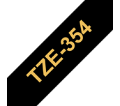 Brother TZe-354 Schriftband – gold auf schwarz