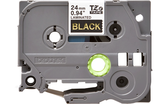 Brother TZe354: оригинальная кассета с лентой для печати наклеек золотистым на черном фоне, ширина: 24 мм.
