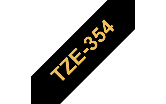 Originele Brother TZe-354 label tapecassette – goud op zwart, breedte 24 mm