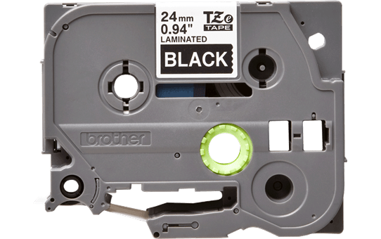 Eredeti Brother TZe-355 laminált szalag – Fekete alapon fehér, 24mm széles 2