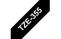 Cassette à ruban pour étiqueteuse TZe-355 Brother originale – Blanc sur noir, 24 mm de large