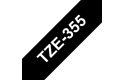 Alkuperäinen Brother TZe355 -tarranauha – valkoinen teksti mustalla pohjalla, 24 mm
