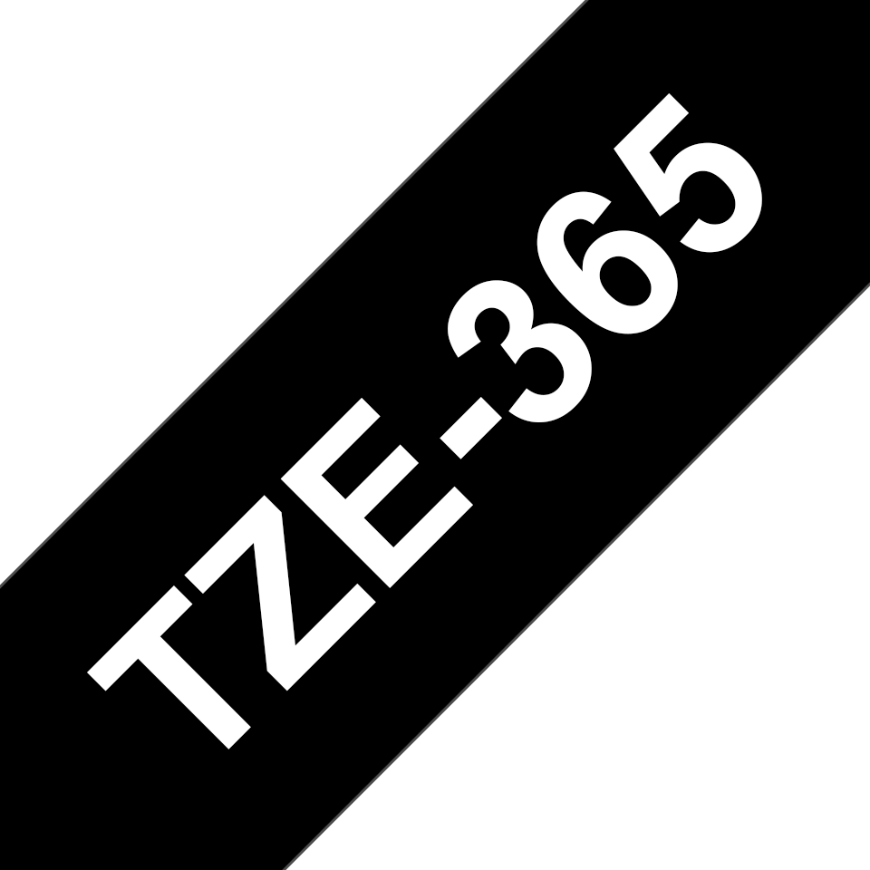 Genuine Brother TZe-365 Labelling Tape Cassette – White On Black, 36mm wide
