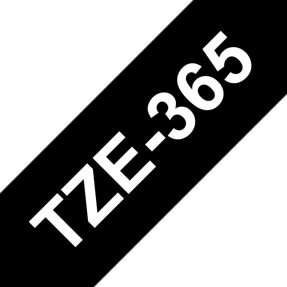 Brother P-touch TZe365 hvit på sort 36 mm bred merketape