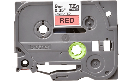 Oriģinālā Brother TZe421 melnas drukas sarkana uzlīmju lentes kasete, 9mm plata 2