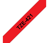 TZe-421 - Cassette à ruban pour étiqueteuse Brother originale – Noir sur rouge, 9 mm de large