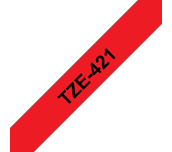 Genuine Brother TZe-421 Labelling Tape Cassette – Black on Red, 9mm wide