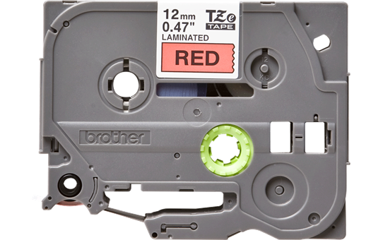 Eredeti Brother TZe-431 laminált szalag – piros alapon fekete, 12mm széles 2
