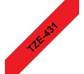 TZe-431 - Cassette à ruban pour étiqueteuse Brother originale – Noir sur rouge, 12 mm de large