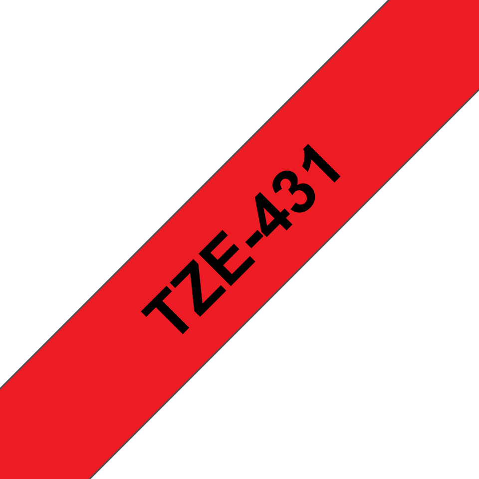 Cassetta nastro per etichettatura originale Brother TZe-431 – Nero su rosso, 12 mm di larghezza