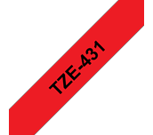 Genuine Brother TZe-431 Labelling Tape Cassette – Black on Red, 12mm wide