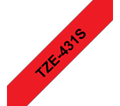 Cassette à ruban pour étiqueteuse TZe-431S Brother originale – Noir sur rouge, 12 mm de large