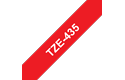 Brother TZe-435 Schriftband – weiß auf rot