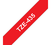 Brother TZe-435 Schriftband – weiß auf rot