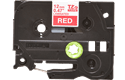 Brother TZe-435 - бял текст на червена ламинирана лента, 12mm ширина 2