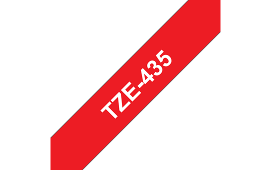 Originele Brother TZe-435 tapecassette – wit op rood, breedte 12 mm