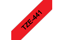 Brother TZe-441 Schriftband – schwarz auf rot