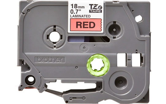 Eredeti Brother TZe-441 laminált szalag – Piros alapon fekete, 18mm széles 2