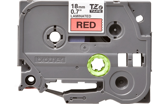 Oriģinālā Brother TZe441 melnas drukas sarkana uzlīmju lentes kasete, 18mm plata 2