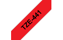 Alkuperäinen Brother TZe441 -tarranauha – musta teksti punaisella pohjalla, 18 mm
