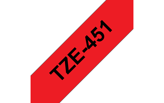 Brother TZe-451 Schriftband – schwarz auf rot