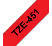 Brother TZe-451 Schriftband – schwarz auf rot