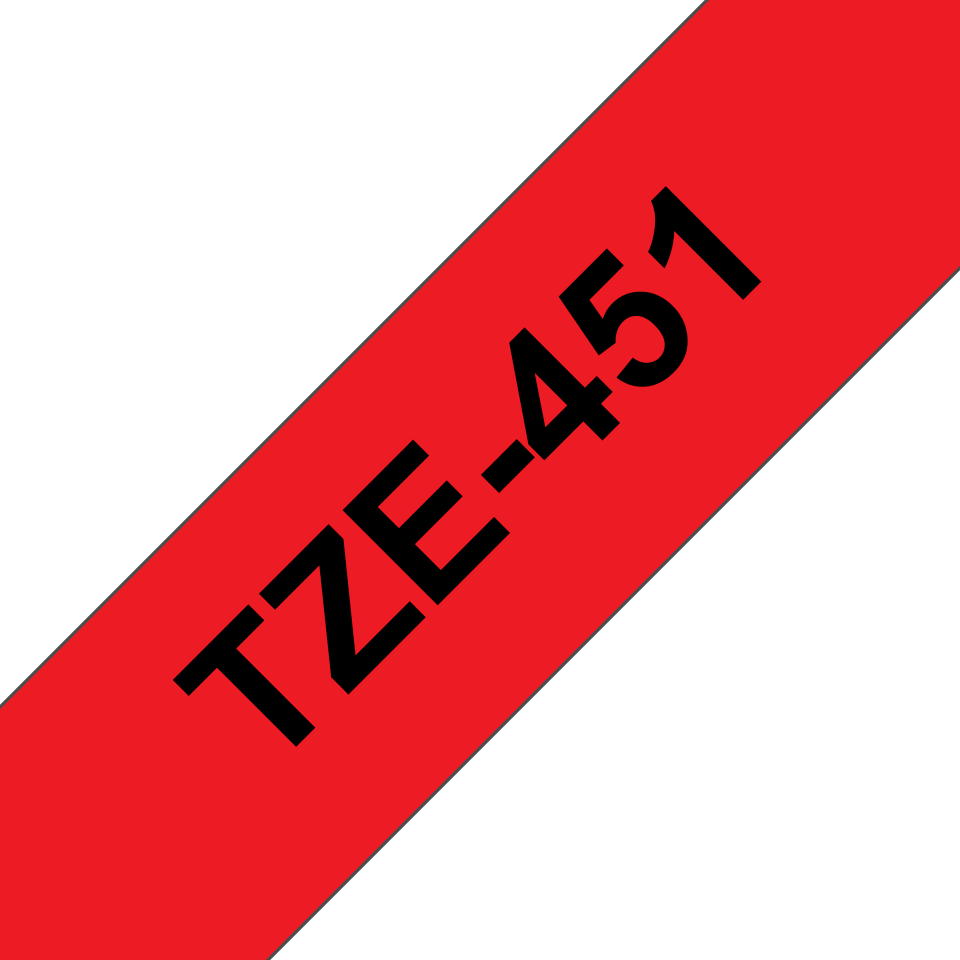 Originální kazeta s páskou Brother TZe-451 - černý tisk na červené, šířka 24 mm