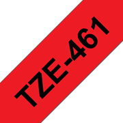 Brother TZe-461 - черен текст на червена ламинирана лента, 36mm ширина