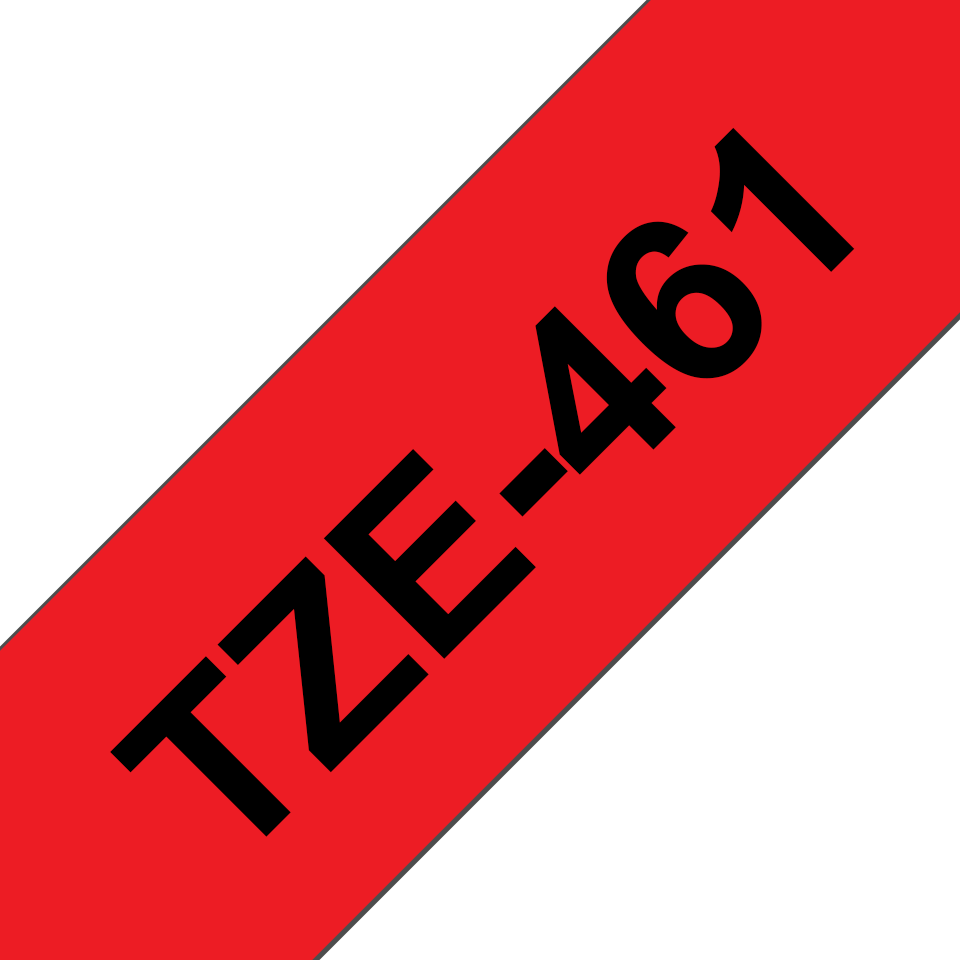 Eredeti Brother TZe-461 laminált szalag – Piros alapon fekete, 36 mm széles