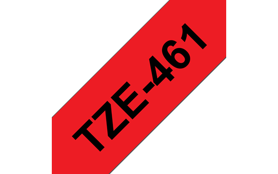 Casetă cu bandă de etichete originală Brother TZe-461 – negru pe roșu, lățime de 36mm