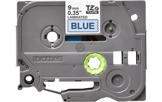 Eredeti Brother TZe-521 laminált szalag – Kék alapon fekete, 9mm széles 2