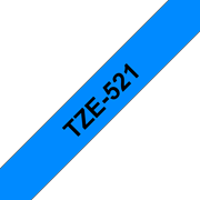 Oryginalna taśma TZe-521 firmy Brother – czarny nadruk na niebieskim tle, 9mm szerokości