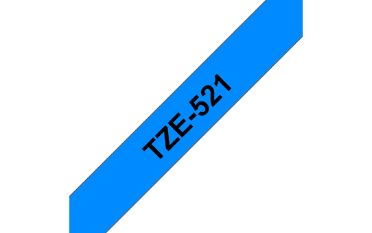 Originele Brother TZe-521 label tapecassette – zwart op blauw, breedte 9 mm