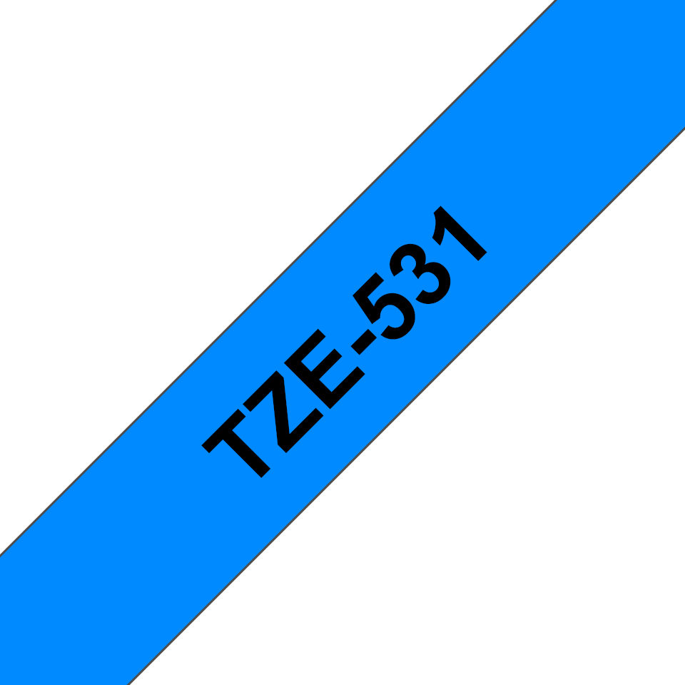 TZe531 Musta teksti sinisellä pohjalla