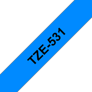 TZe531 Musta teksti sinisellä pohjalla