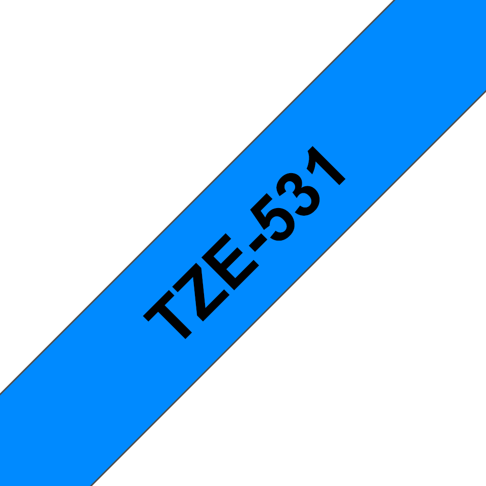 Brother P-touch TZe531 sort på blå 12 mm bred merketape