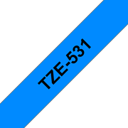 Originele Brother TZe-531 label tapecassette – zwart op blauw, breedte 12 mm