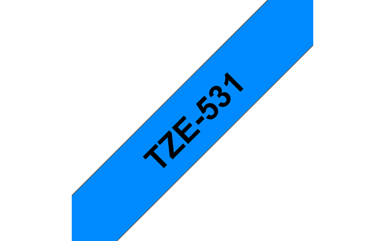 Brother TZe531 original etikettape, svart på blå, 12 mm
