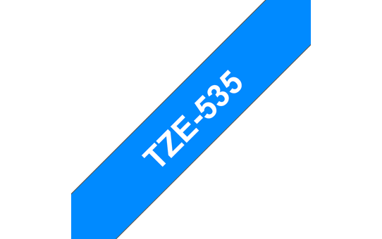 Brother TZe-535 Schriftband – weiß auf blau 2