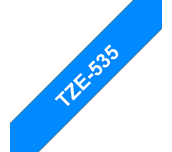 TZe-535 - Cassette à ruban pour étiqueteuse Brother originale – Blanc sur bleu, 12 mm de large