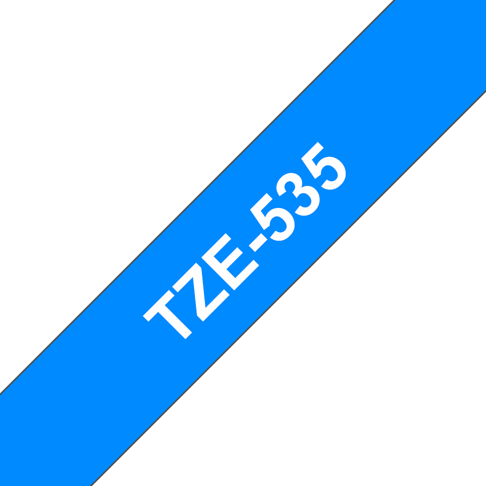 Brother P-touch TZe535 hvit på blå 12 mm bred merketape