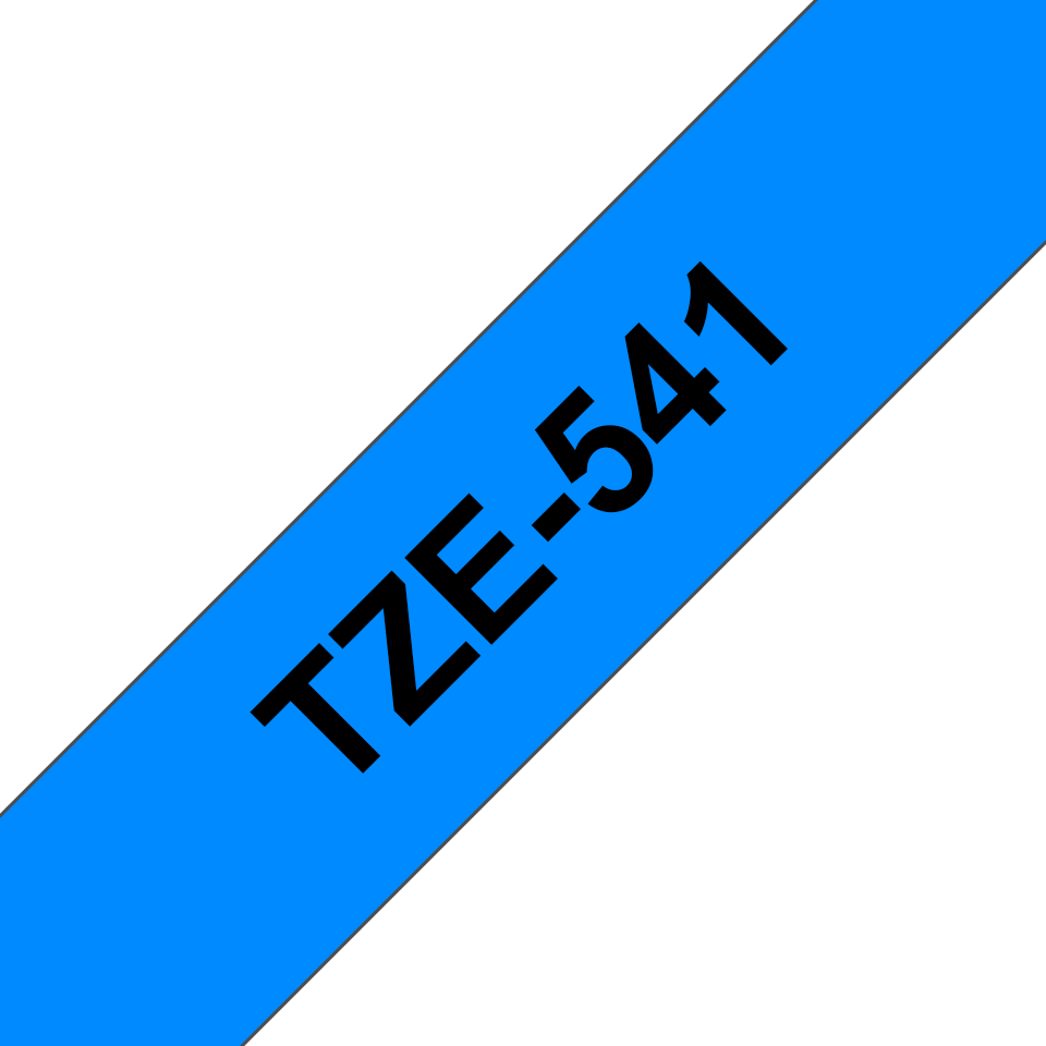 Brother TZe541 original etikettape, svart på blå, 18 mm