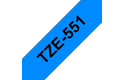 Oriģinālā Brother TZe551 melnas drukas zila uzlīmju lentes kasete, 24mm plata