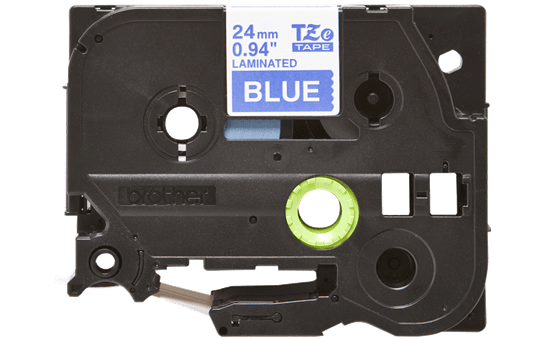 Casetă cu bandă de etichete originală Brother TZe-555 – alb pe albastru, lățime de 24 mm 2