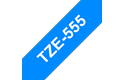 Casetă cu bandă de etichete originală Brother TZe-555 – alb pe albastru, lățime de 24 mm