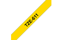Genuine Brother TZe-611 Labelling Tape Cassette – Black on Yellow, 6mm wide