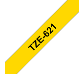 TZe-621 - Cassette à ruban pour étiqueteuse Brother originale – Noir sur jaune, 9 mm de large