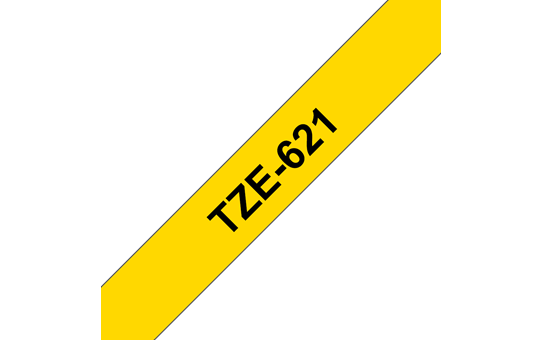 Genuine  Brother TZe-621 Labelling Tape Cassette – Black on Yellow, 9mm wide
