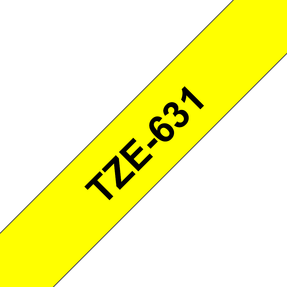 Alkuperäinen Brother TZe631 -tarranauha – musta teksti keltaisella pohjalla, 12 mm